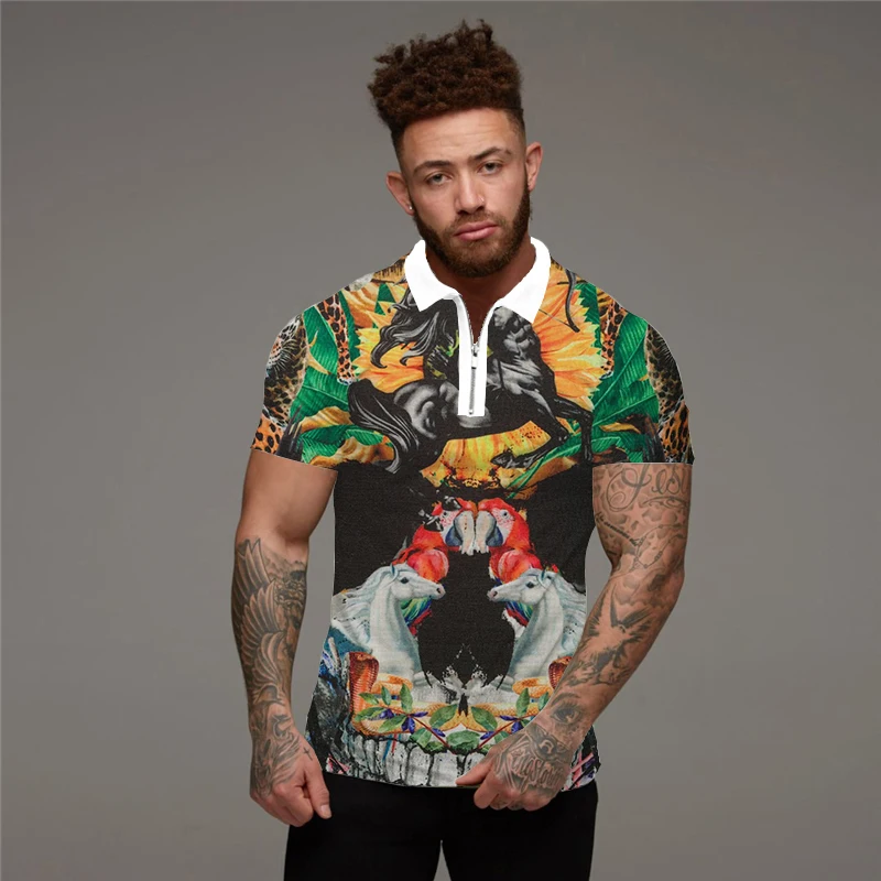 

New Men's Solid Polo Shirt Lapel Long-sleeved Polos Shirt Zipper Collar Fashion Spring and Autumn Thin Shirt Casual Loose Tops