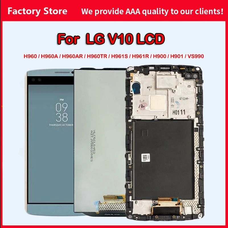 

ЖК-дисплей 1440*2560 для LG V10 VS990 f600 H900 H901 H960 H961 H962 H968 H961N F600L, сенсорный экран с дигитайзером в сборе
