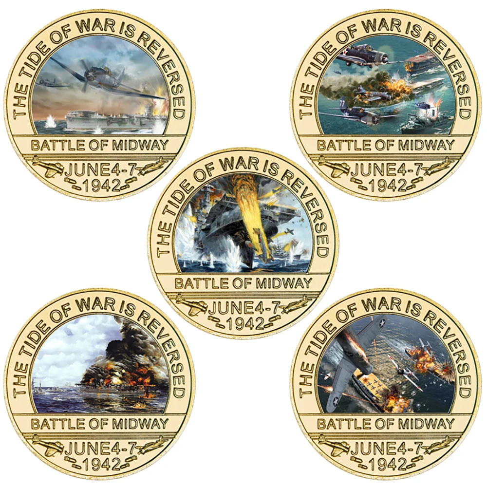 

Набор из 5 позолоченных памятных монет «Битва при Бульге»