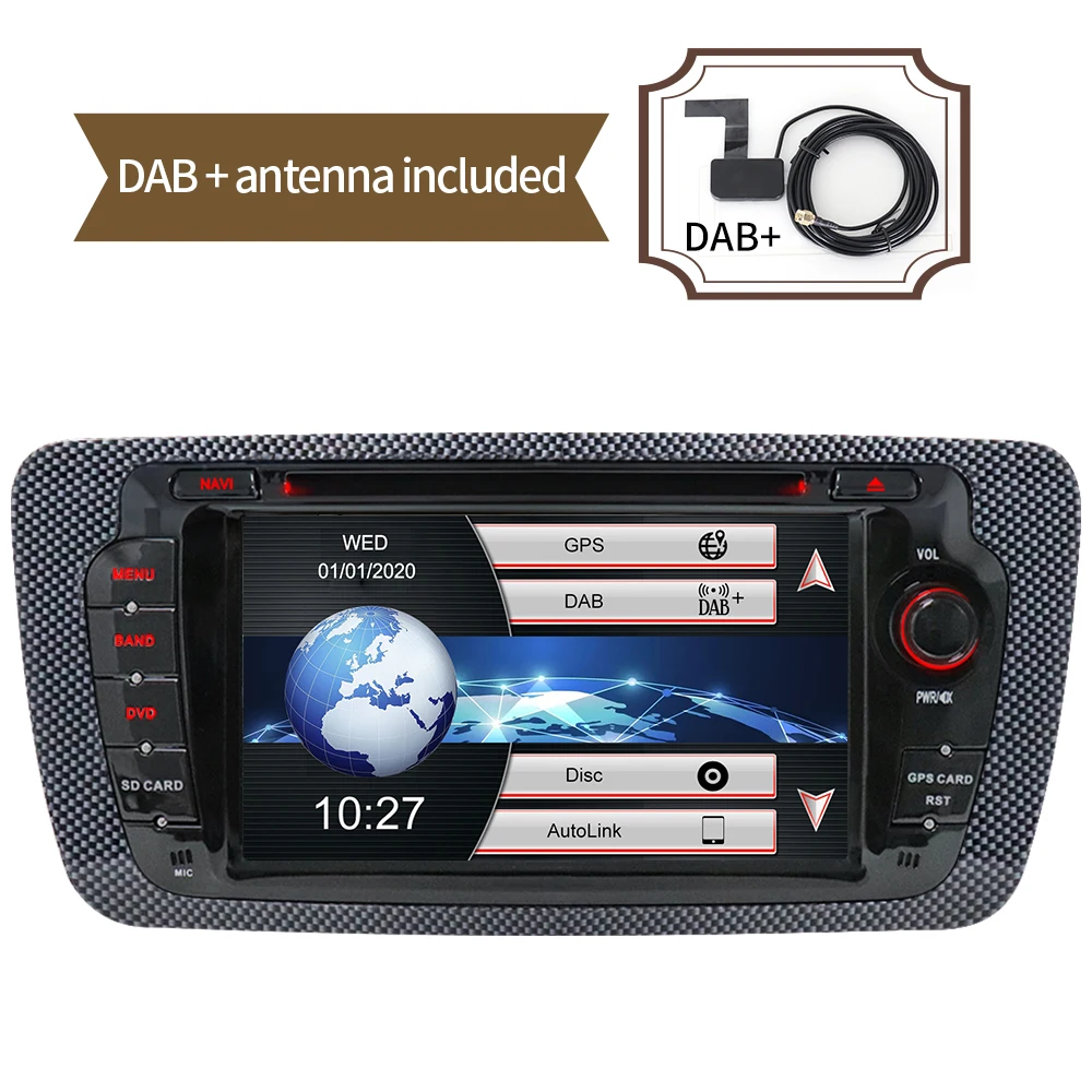 

A-Sure 2 Din Car Multimedia Radio Autolink Inside DAB+ GPS VMCD DVD 3G SWC Bluetooth Navigation For Seat Ibiza 6J 2009-2013