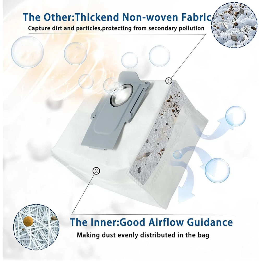 8-упаковка мешков для пыли Roborock Q7 Max /Q7 Max+ / Plus пылесоса S7 MaxV Ultra/S7 Pro Ultra