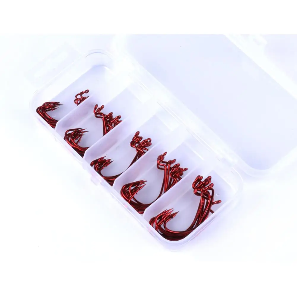 

50pcs/box Fishing Hooks Set Crank Fishhooks Lures Sea Fishing Accessories Tackle Tools Outdoor Supplies