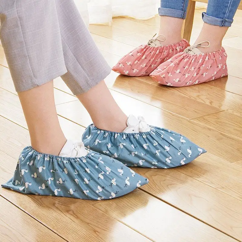

Washed Cloth Shoe Covers Reusable Thick Wear-resistant Foot Shoe Cover Indoor Dust Foot Cover Household Non-slip Overshoes