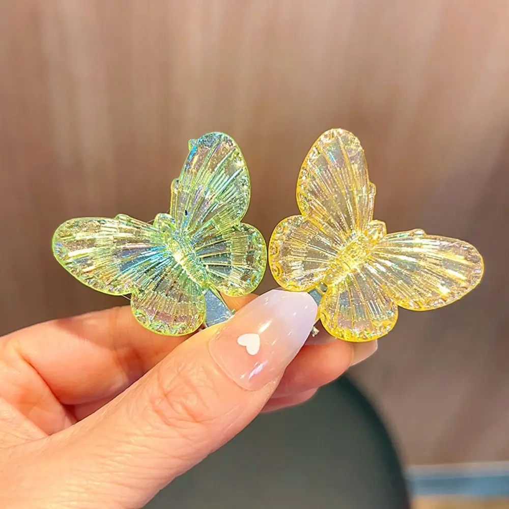 S Mermaid Hair Accessories Sweet Girl Transparent Butterfly Pink Hairpin Headwear Hair Clips
