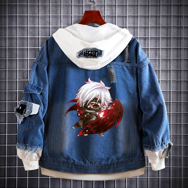 Arima Kisho Токийский Гуль джинсовые куртки аниме Fifures Мужская Уличная одежда с
