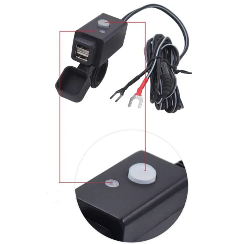 Двойной USB-порт 12 В-24 В водонепроницаемый внедорожный мотоцикл руль мотоцикла