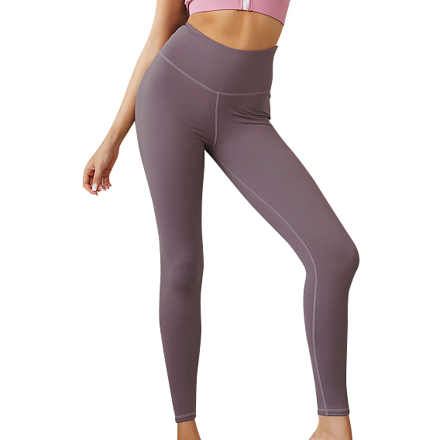 

Женские Леггинсы пуш-ап с высокой талией, эластичные повседневные штаны для тренировок, фитнеса, бодибилдинга, фиолетовые, размер S