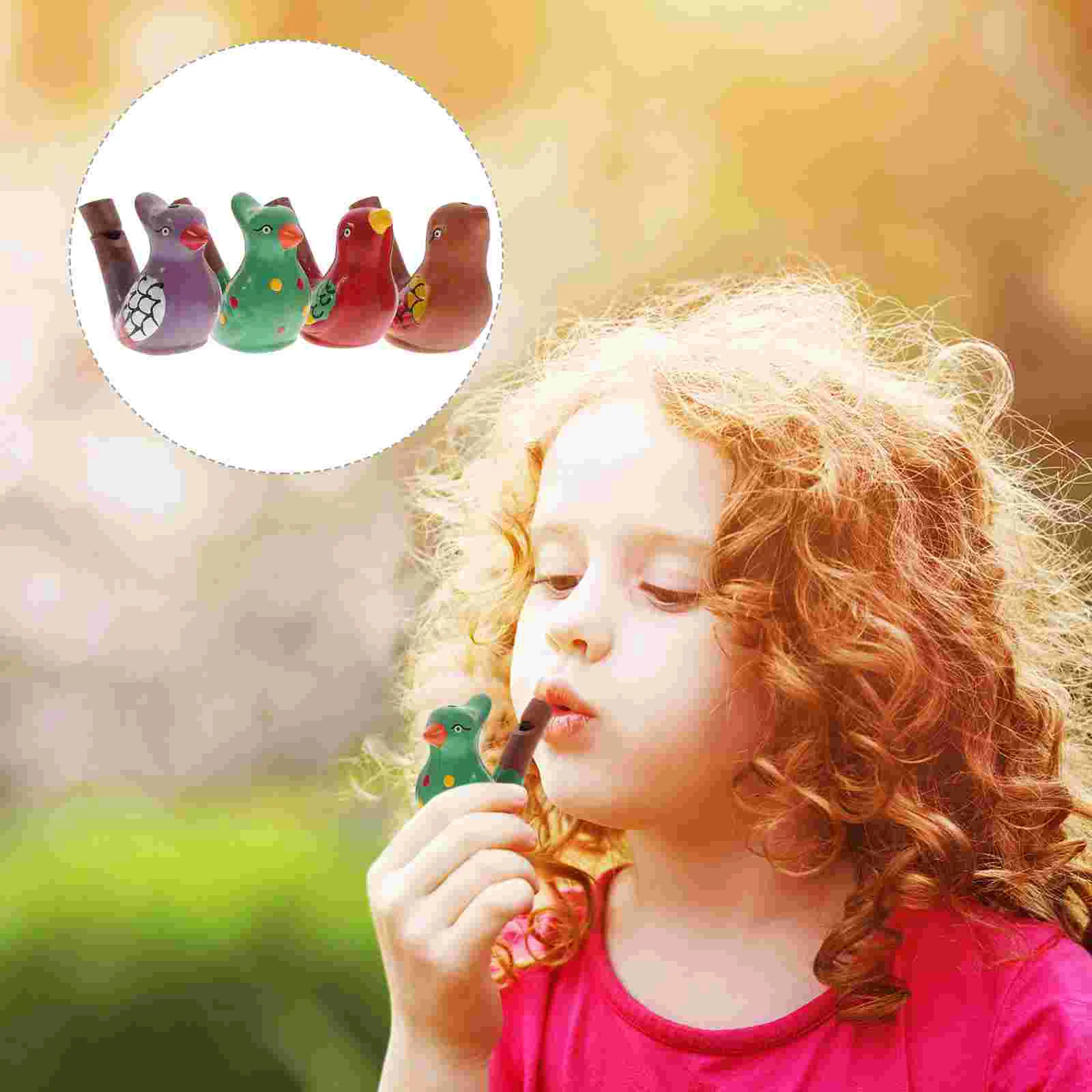 

4 Pcs Infant Bath Toys Water Whistle Kids Porcelain Bird Whistle Musical Whistle Ceramic Bird Whistle Toy Child
