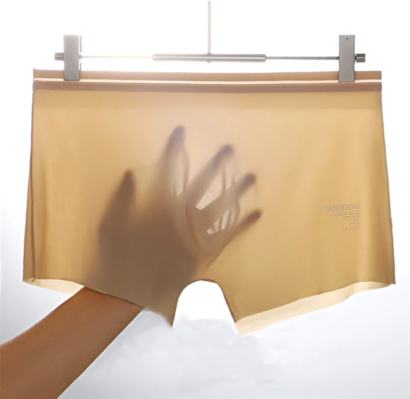 

Летние мужские трусы, шелковые бесшовные боксеры, быстросохнущие мужские прозрачные бесшовные трусы