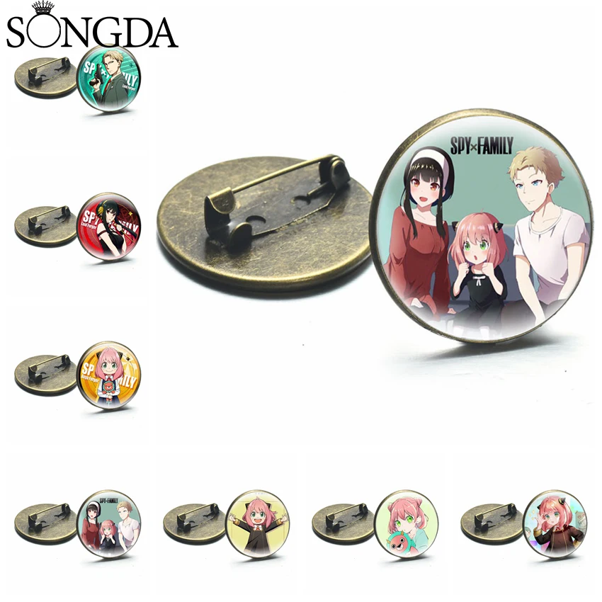 

Anime SPY×FAMILY Brooches Cute Figures Twilight Yor Forger Anya Forger Lapel Pins Glass Dome Badges Clothing Jewelry Accessories