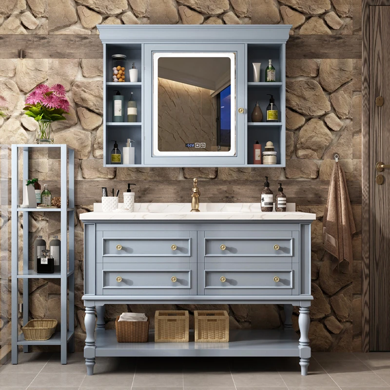 

XinHang Bathroom Furniture Nordic Smart Pieces Of Bathroom Vanity Cabinet With Sinkl Wash Basin Double Toilet Wash Light Luxury