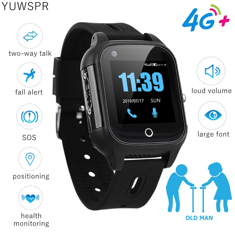 

4G Elderly Smart Watch GPS Tracker Video Call SOS Heart Rate Monitoring IOS Android GPS+WIFI+LBS Positioning Smart Clock FA28S