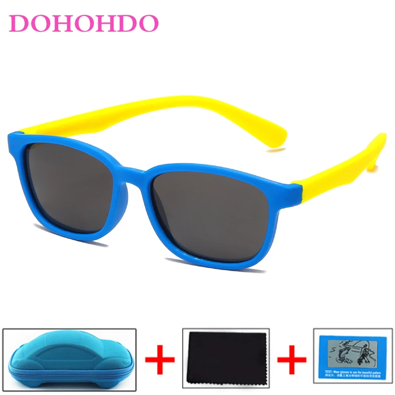 

DOHOHDO New Kids Polarized Sunglasses Boys Girls Square Sun Glasses Children Eyewear Baby UV400 Shades Infantil Gafas With Case