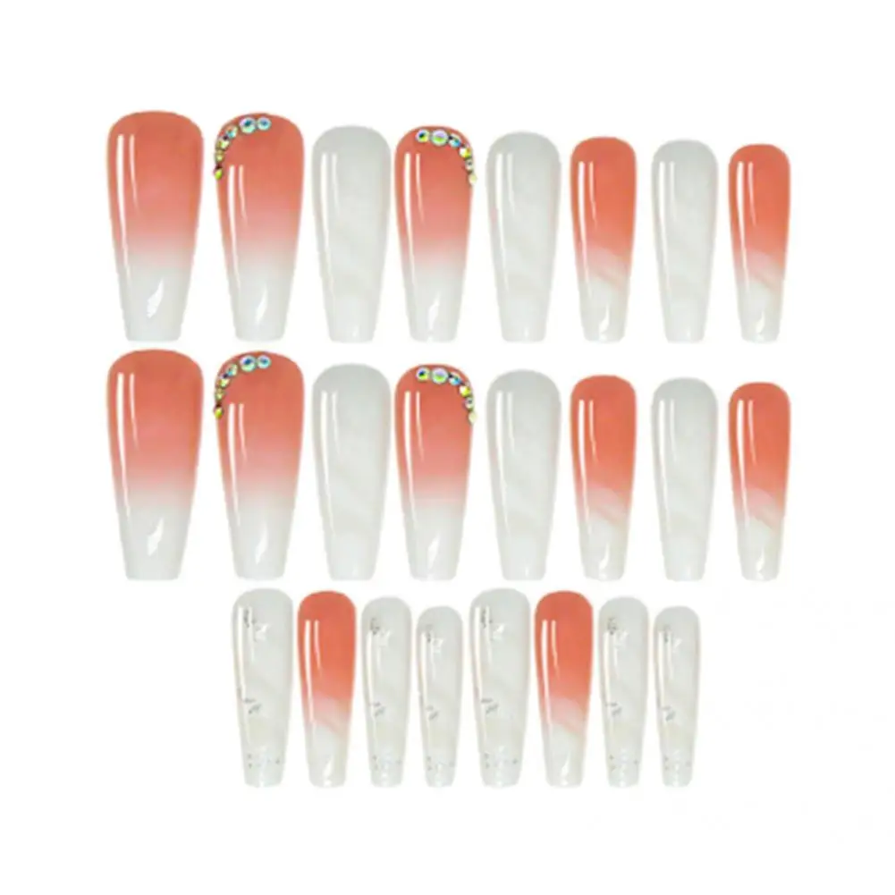 

Ultra Thin 24Pcs/Set Delicate Press On Wearable Fake Full Cover Nail Lightweight Press On Nail Polishing-Free for Female