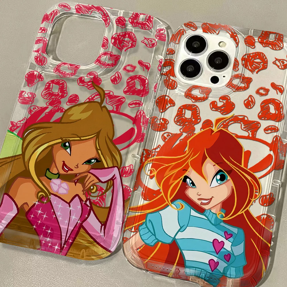 Фото Чехол для телефона Cool Lovely Winxs Clubs для Xiaomi Redmi 12C 10 10C 9 9A 9C 9T K40 Note 13 12 11 Pro Plus 4G 5G Прозрачная задняя крышка №1