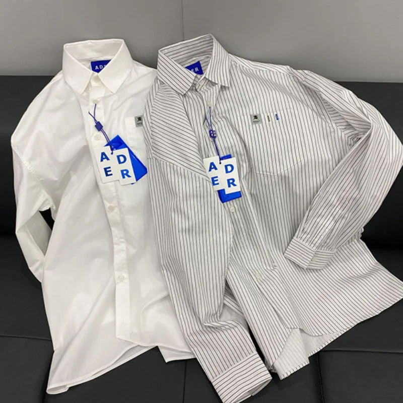 

Рубашка из хлопка в Вертикальную Полоску с вышивкой ярлыков