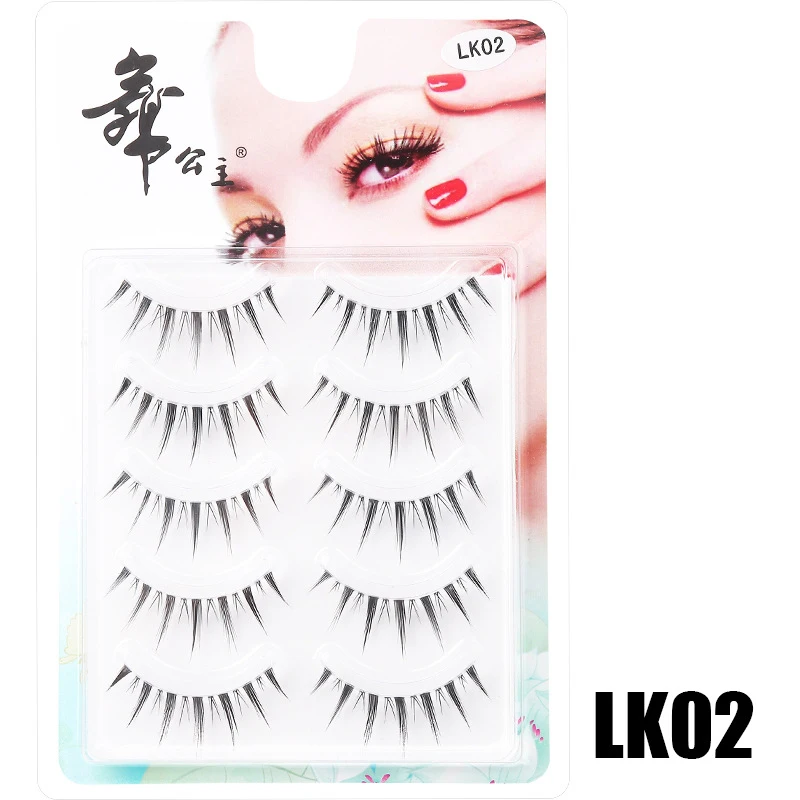 

Natural Fake Eye Lashes 5 Pairs 3D Faux Mink Manga Lashes Wispy Extension Cross Curling Daily Dating Makeup Thick Eyelashes