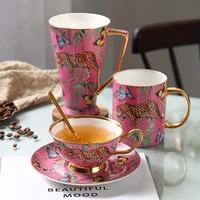 jungle bone china coffee cup set european small luxury mug large capacity water cup tumbler cup cups canecas