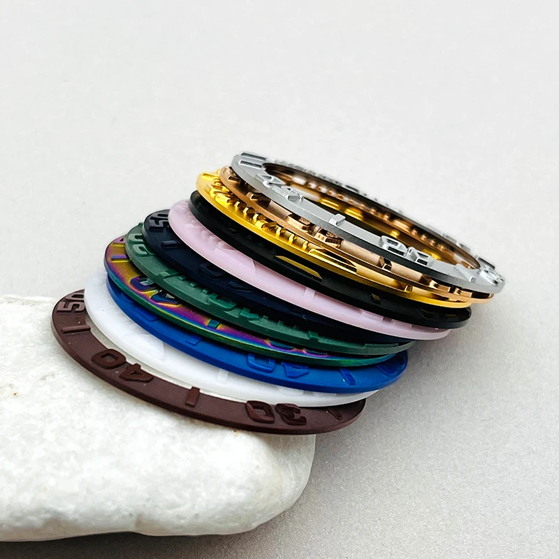 Mod 38mm Copper Ceramic Watch Case Sloped Bezel Insert Rings Inner Diameter 30.5mm Fits YM Men's Watch Replace Repair Parts