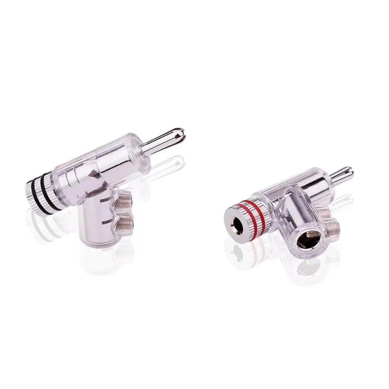 Банановый штекер Hi-End медный для разъема динамика с головкой 4 мм самозажимной аудиоусилитель адаптер типа "пистолет" Y-образный золотой серебряный.