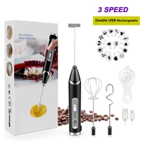 3 modes electric handheld milk frother blender with usb charger bubble maker whisk mixer for coffee cappuccino