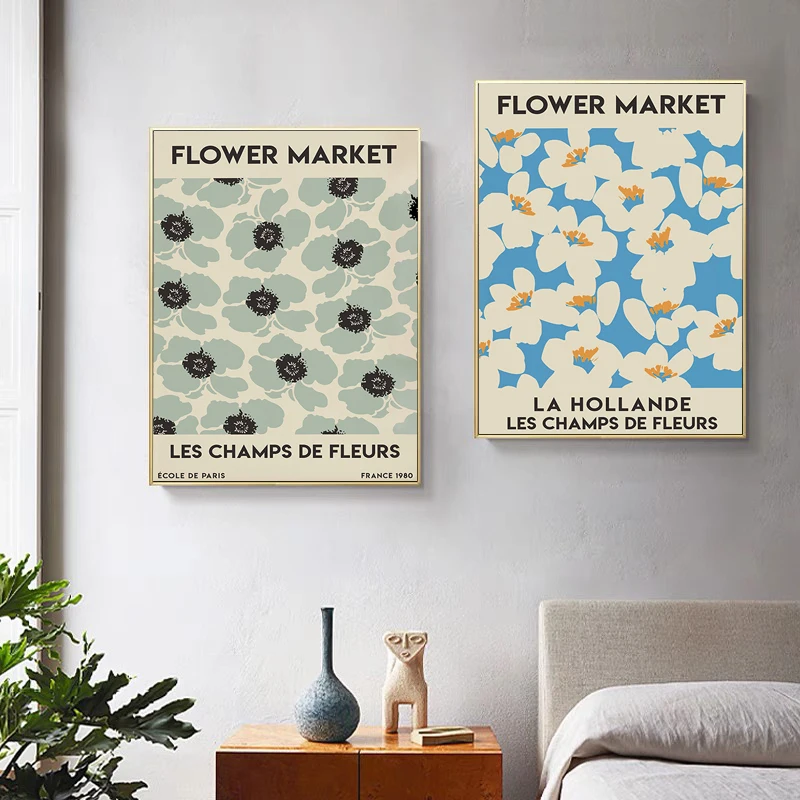 Винтажный абстрактный плакат Matisse с изображением цветов на рынке Валенсии