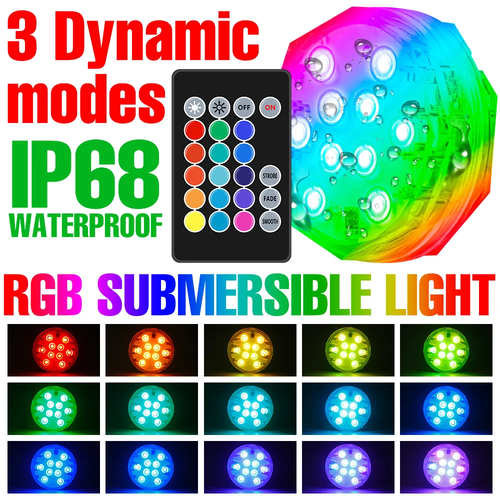 

LED Swimming Pool Accessories RGB Submersible Lights Outdoor Party Romantic Decoration Lamps Underwater Waterproof Night Light