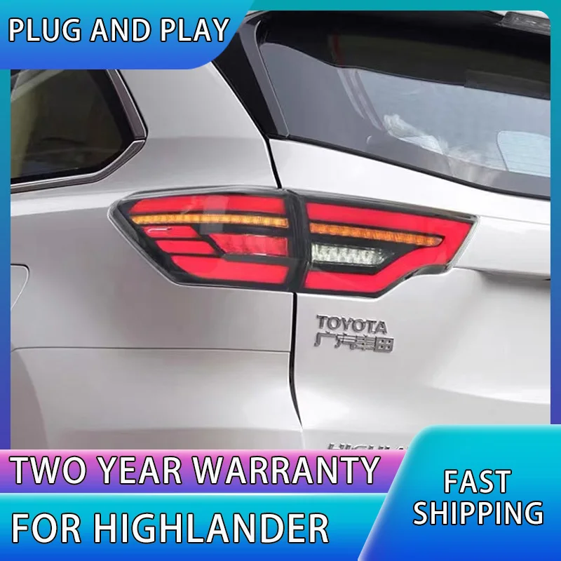 

Задний фонарь автомобиля для Toyota Highlander 2015-2021, задний фонарь DRL + Динамический сигнал поворота + задний + стоп-сигнал