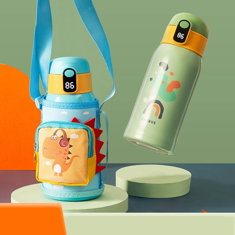 

"Умная сенсорная бутылка для воды, детская Изолированная чашка, Студенческая соломенная чашка из нержавеющей стали 316 с отражающим покрытие...