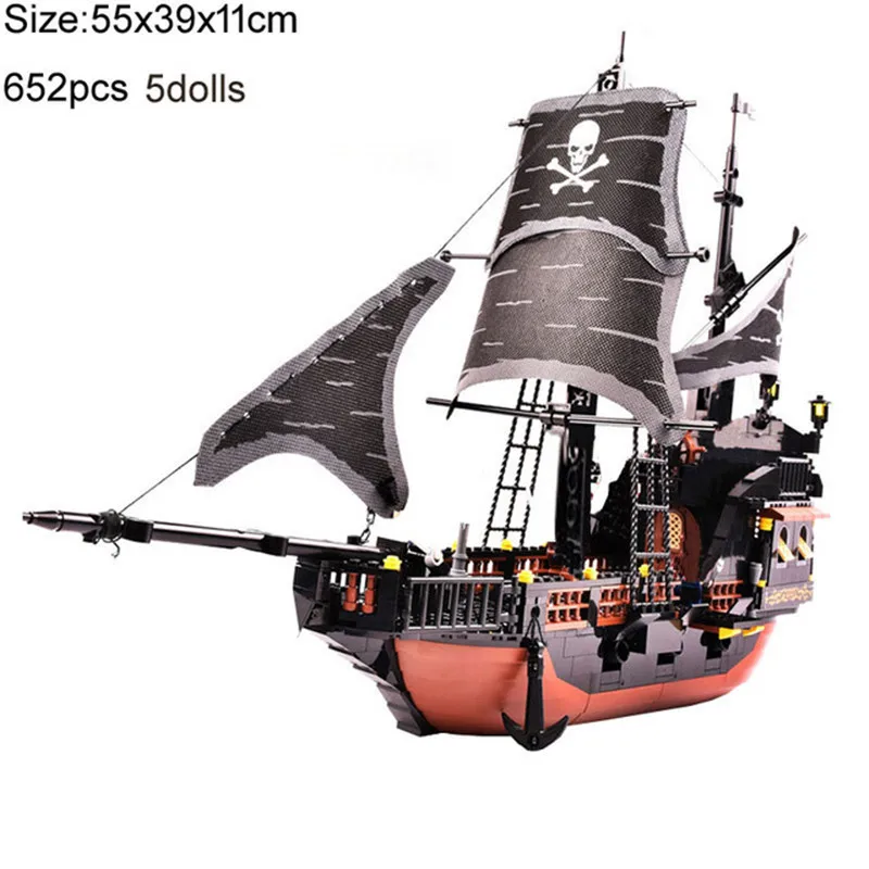 

Building Block Large Pirate Ship Boat Black Pearl Silent Maria Adventure Caribbean Sea Educational Bricks Toy Boy Gift