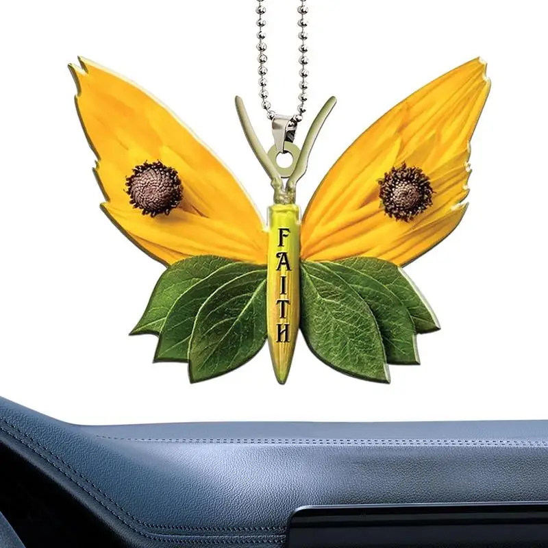 

Car Rearview Mirror Hanger Cute Acrylic Car Rearview Mirror Butterfly Pendant Car Accessory Window Pendent Truck Hanger For Home