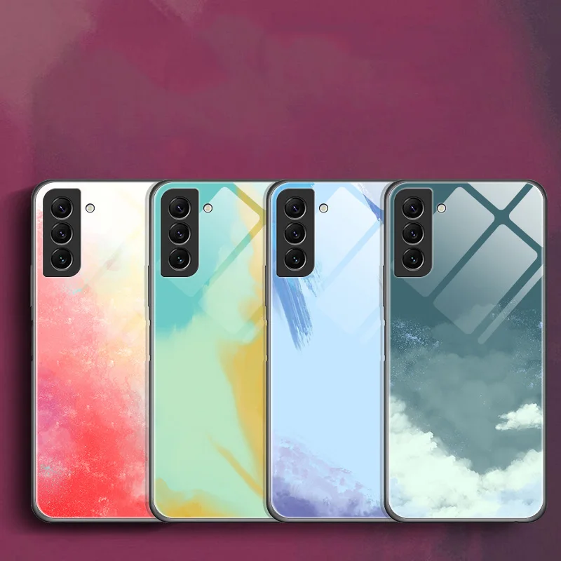 

Gradient Watercolor Tempered Glass Case for Samsung Galaxy S22 S21 S20 FE Ultra S10 S9 S8 Plus 5G S10e NOTE 20 10 Lite 9 8 Cover