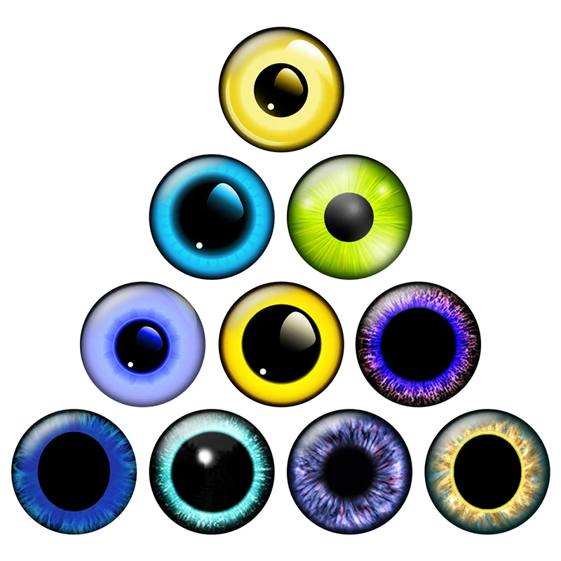 12 пар/упаковка, стеклянные кабошоны для украшений, 14 мм