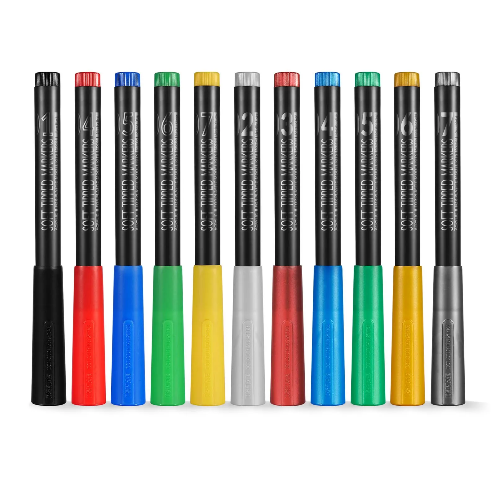 11 Colors Brush Pen Set Paint Tool Sets Red Blue Green Yellow Black Yellow Gray Gold 11pcs/set