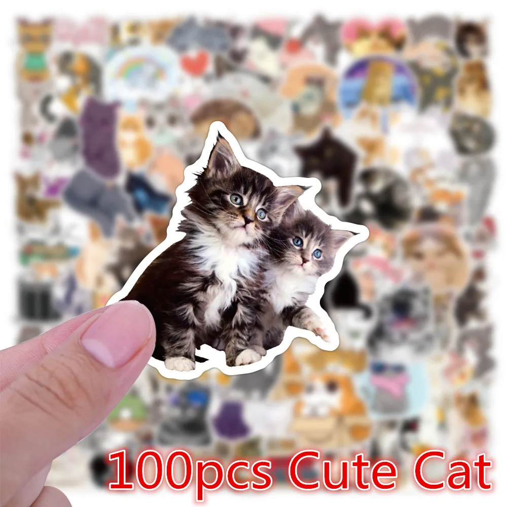 

Наклейки граффити в виде милых кошек и животных для девочек, 100 шт., новые индивидуальные декоративные наклейки для телефона, канцелярские т...