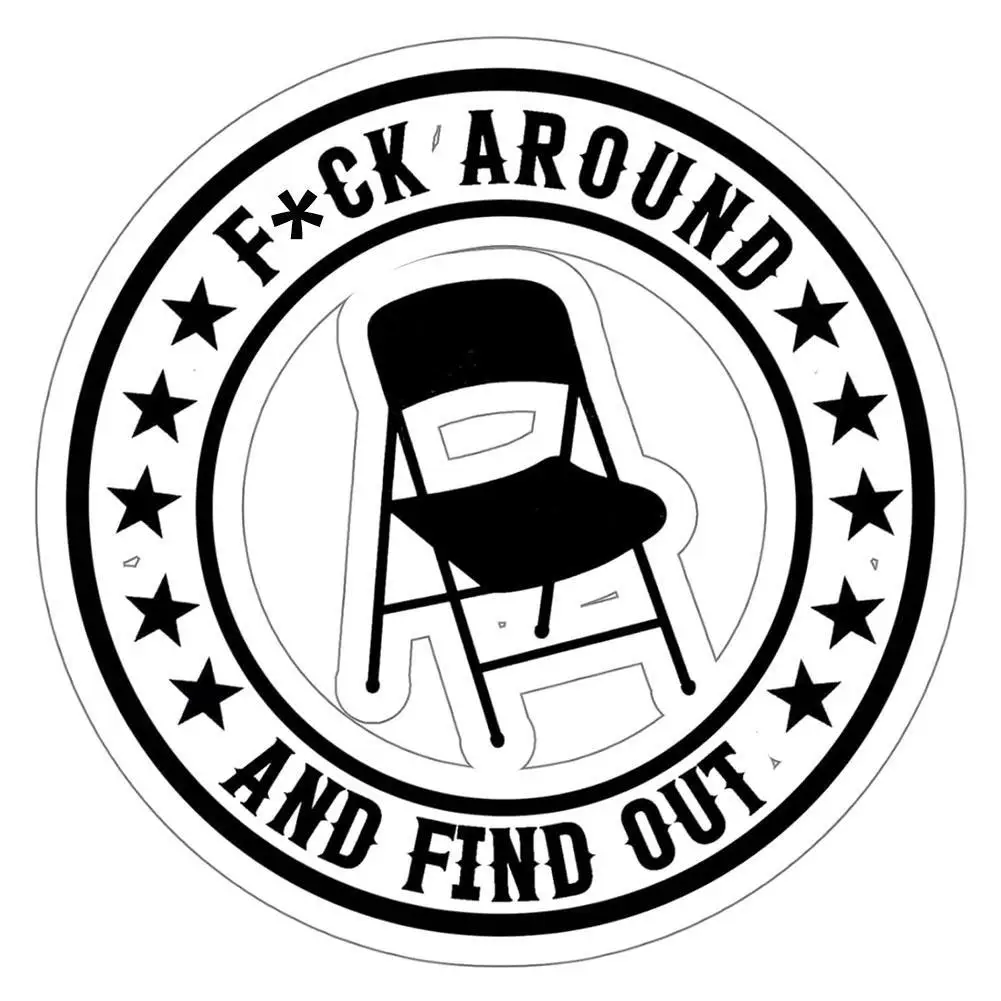 

Наклейка на складной стул FA.FO Mont.gomery, наклейка вокруг наклейки, Alaba.ma Slug.ger, наклейка на риверную лодку