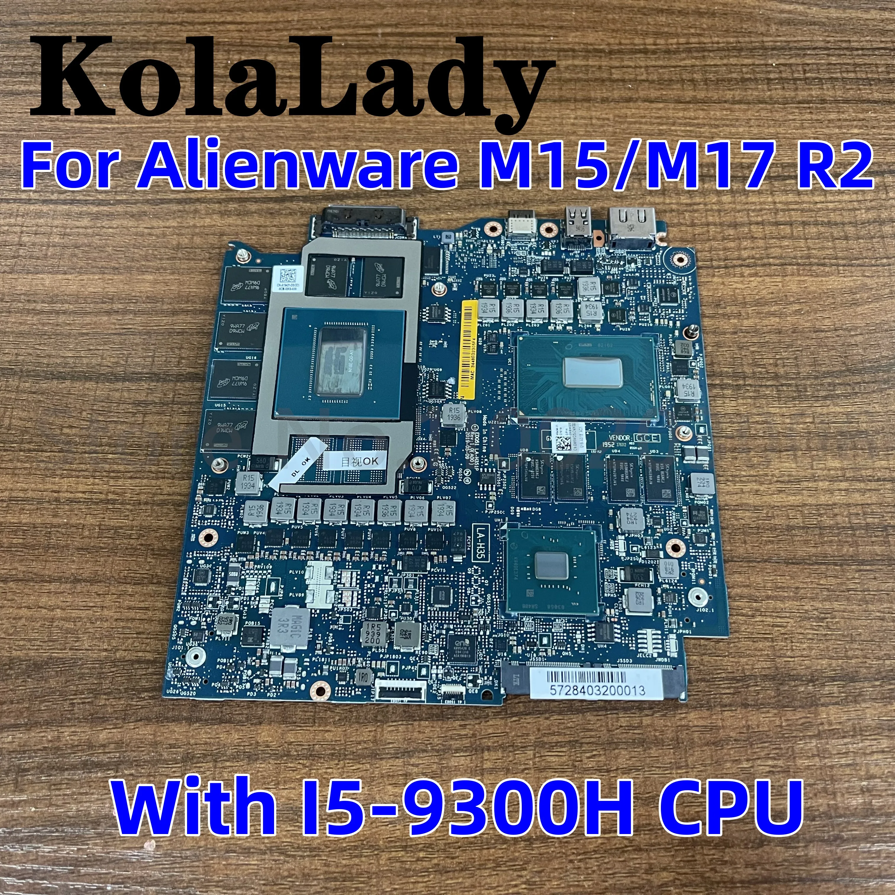 

NEW LA-H351P For Dell Alienware M15 M17 R2 With I5-9300H CPU Nvidia GTX1660Ti/6GB Laptop Motherboard CN-0W6WD5 W6WD5 Mainboard