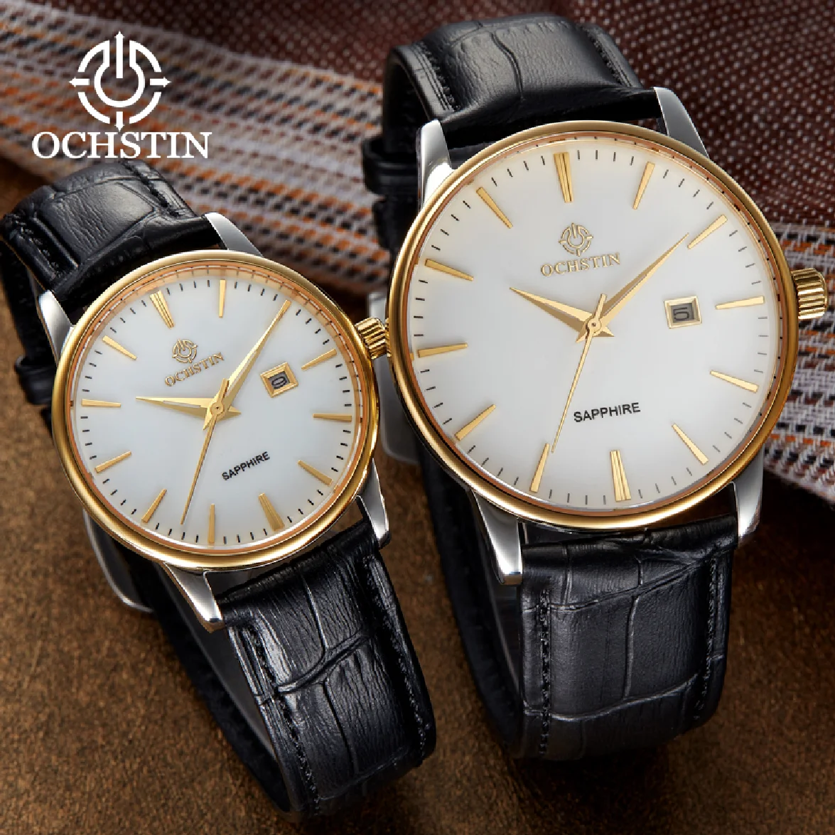 OCHSTIN Luxury Couple Watch Waterproof Quartz Wristwatch for Men Women Date Clock Fashion Simple Casual Elegant Watch Man Woman