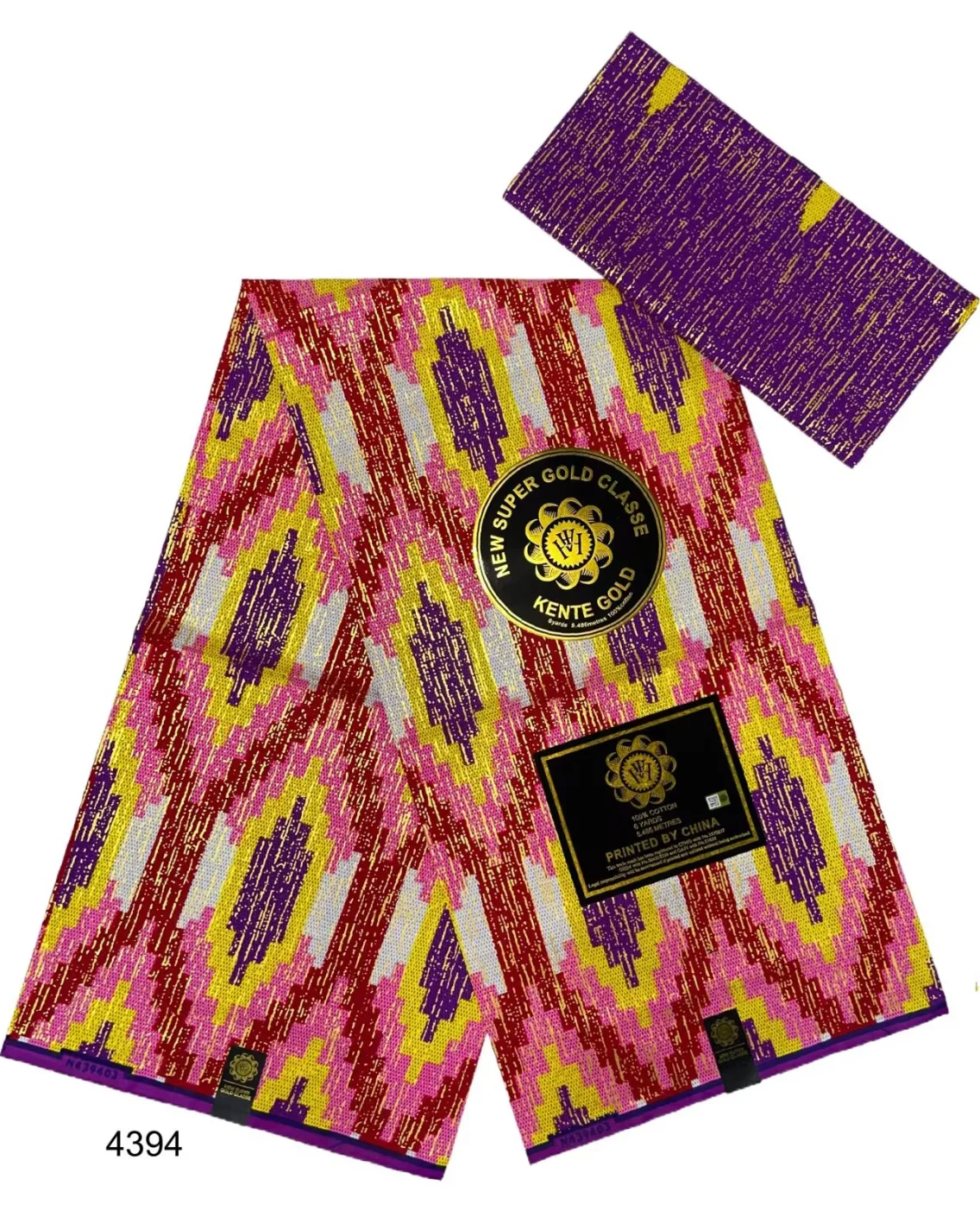 Анкара Африканская ткань kente gold Настоящая восковая Нигерия Гана Стиль Ткани для