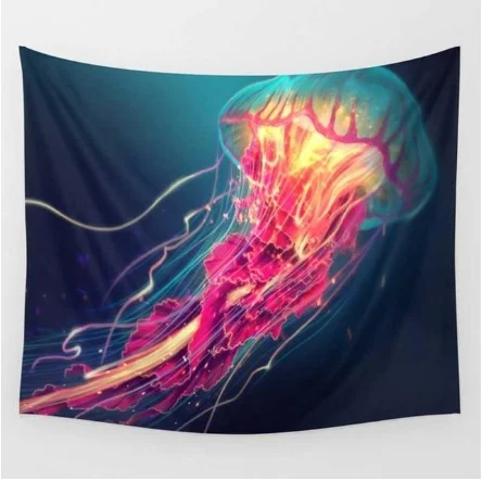 

room decor Glowing Jelly Fish Tapestry