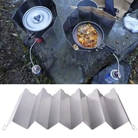 12pcs outdoor wind shield camping grills wind panels foldable gas stove windscreen burner cookware supplies stainless steel