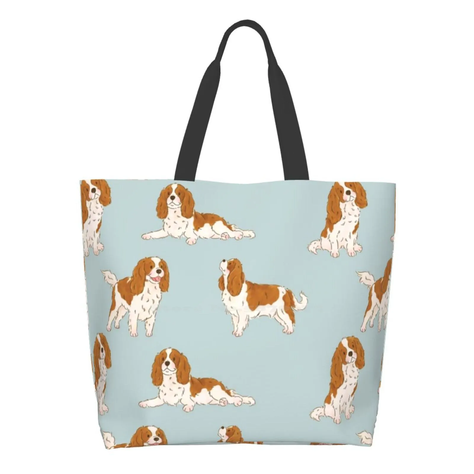 

Blenheim Cavalier King Spaniel Dog Designer Handbags Shopping Tote Cavalier King Spaniel Blenheim Cute Kawaii Love Dog Puppy