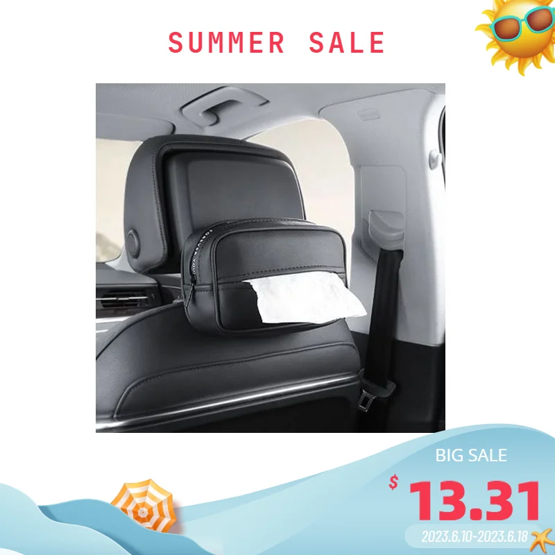 

Car Tissue Box PU Leather Napkin Paper Chair Back Hanging Multi-function Leather Interior Accessories For Auto Organizer