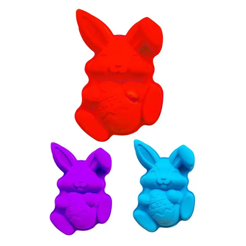

Easter Silicone Mold Easter Egg Bunny Baking Molds Large DIY Chocolate Molds Cute Rabbit Shape Good Molding Effect Random Color