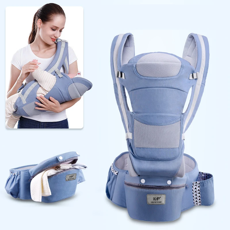 

Baby Carrier Waist Stool With Storage Bag Kangaroo Shoulder Swaddle Sling Infant Kid Wrap Ergonomic Backpack Hipseat