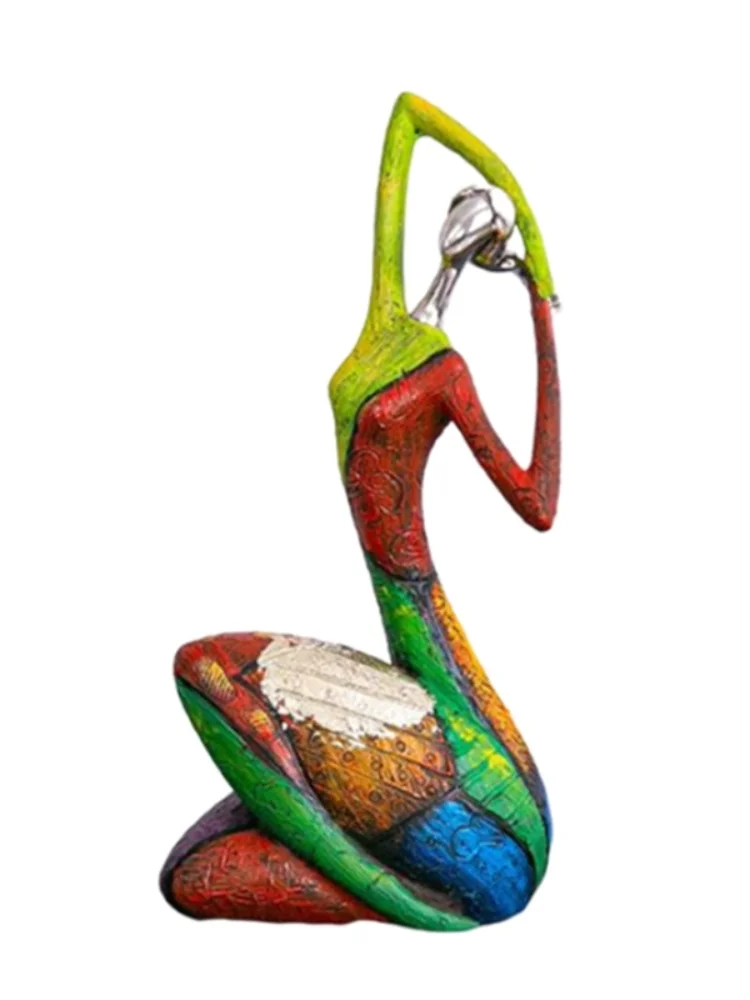 

Painting Woman Resin Statue Figurines For Interior Home Decor Living Room Decoration Accessories Sculpture Modern Art A3548