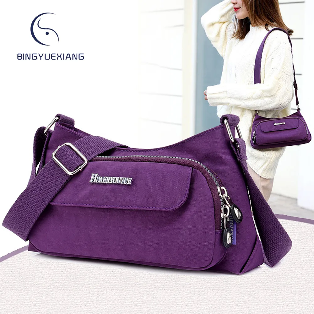 

Сумка на плечо Женская водонепроницаемая, нейлоновый светильник квояж кросс-боди, легкий чемоданчик, мессенджер, 12 цветов