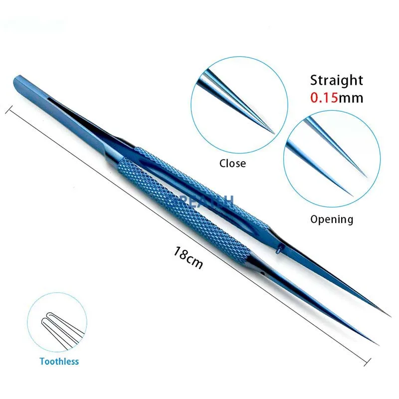 

Platform Forceps Round Handle 18cm Titanium Tweezers Ophthalmic Instrument