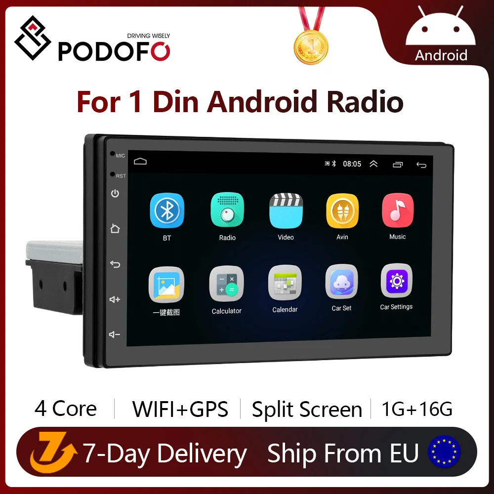 Автомагнитола Podofo универсальный мультимедийный видеоплеер на Android с 7