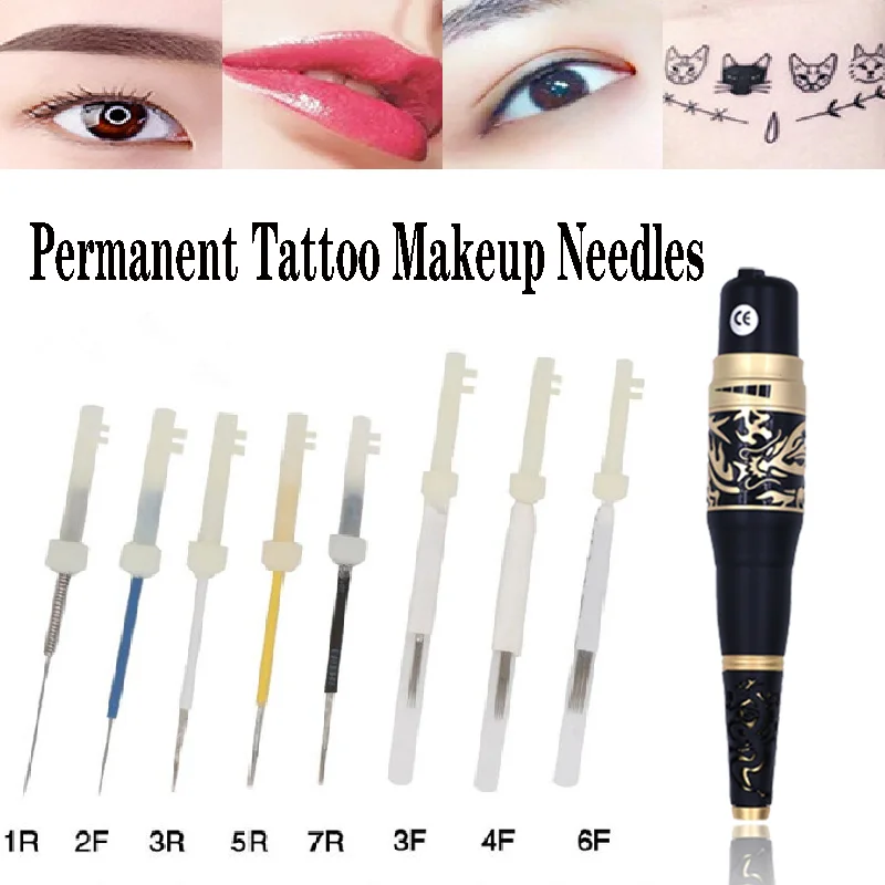 

Иглы для перманентного макияжа 1R/3R/5R/3F/4F/6F, иглы для микроблейдинга бровей, губ, тату-машинки, 50 шт.